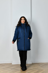 Куртки зимние женские БАТАЛ (синий) оптом 57249601 2304-9