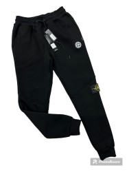Спортивные штаны мужские на флисе (черный) оптом Турция 51789346 02-9
