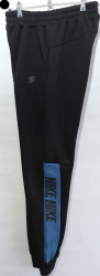 Спортивные штаны мужские на флисе (черный) оптом 51648027 01-7