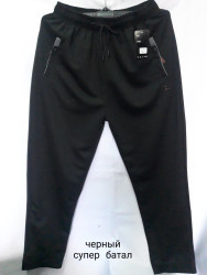 Спортивные штаны мужские БАТАЛ (черный) оптом 86795120 01-2