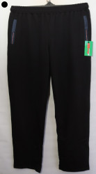 Спортивные штаны мужские БАТАЛ (black) оптом 72165490 05-28