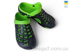 Кроксы, Rai shoes оптом 308 чорно-зелений