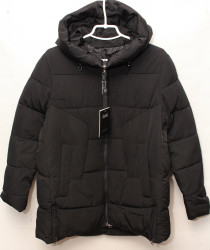 Куртки зимние женские ПОЛУБАТАЛ (черный) оптом 85064293 7807-22