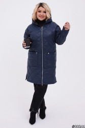 Куртки демисезонные женские БАТАЛ (темно-синий) оптом 29651840 857-2