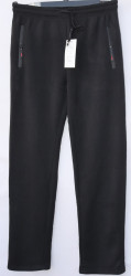 Спортивные штаны мужские БАТАЛ на флисе (black) оптом 75364109 K2202-45