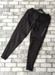 Спортивные штаны мужские на флисе (черный) оптом 67284015 04-12