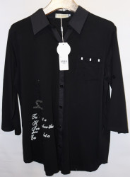 Рубашки женские БАТАЛ (black) оптом 73651208 685-7