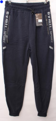 Спортивные штаны мужские на флисе (dark blue) оптом 43197206 WK7123-6