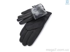 Перчатки, RuBi оптом 1 black шкіра олень махра