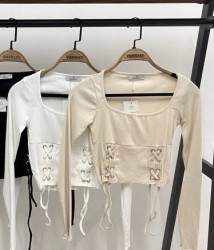 Лонгсливы (чёрные) женские оптом --- 37209154 57-28