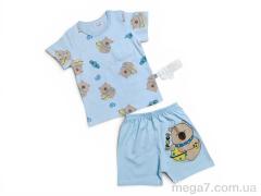 Костюм, Kids-modnik оптом 261920-1 комплект футболка-шорти блакитний