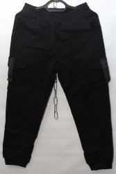 Спортивные штаны мужские на флисе (black) оптом 98305162 91003-19