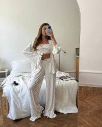 Ночные пижамы женские (3-ка) оптом BACKSTAGE 32158409 844-122