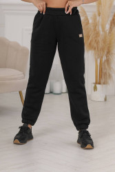 Спортивні штани жіночі ПОЛУБАТАЛ (black) оптом FASHION COTTON