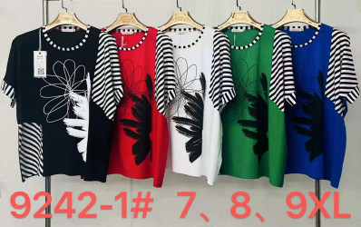 Футболки женские СУПЕРБАТАЛ (красные) оптом 09485731 9242