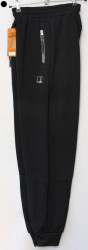 Спортивные штаны мужские на флисе (black) оптом 95138720 A15-10