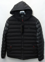 Куртки зимние кожзам мужские FUDIAO (black) оптом 40623179 6811-21