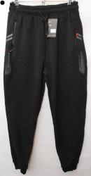 Спортивные штаны мужские на флисе (black) оптом 40758123 WK7128-7