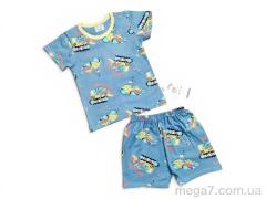 Костюм, Kids-modnik оптом 261920 комплект футболка-шорти бірюзово-жовтий