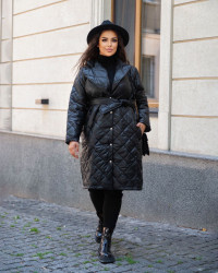 Куртки зимние женские БАТАЛ (black) оптом 56934108 842-20