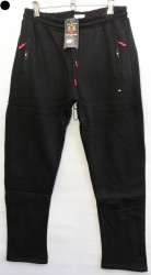 Спортивные штаны мужские на байке (черный) оптом 60391852 5846-3