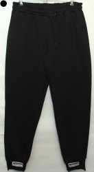 Спортивные штаны женские БАТАЛ на флисе (черный) оптом 86752104 02-10