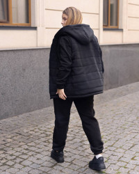 Спортивні костюми жіночі (3-ка) (чорний) на флісі оптом Окси