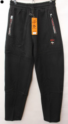 Спортивные штаны мужские на флисе (black) оптом 85173092 A30-33