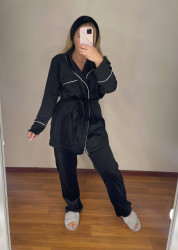 Ночные пижамы женские (черный) оптом 73214608 881-7