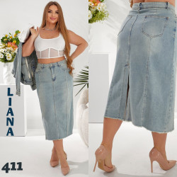 Спідниці джинсові жіночі БАТАЛ оптом Liana 