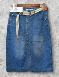 Юбки джинсовые женские LANLANIEE ПОЛУБАТАЛ оптом 67312980 2010-3