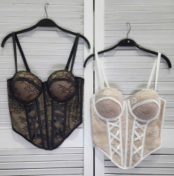 Корсеты женские (чёрные) оптом 47196380 8005