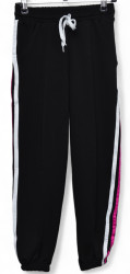 Спортивные штаны подростковые (девочка) (черный) оптом 53401869 01-5