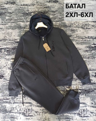 Спортивные костюмы (графит) БАТАЛ мужские на флисе оптом 27158963 58-14