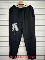 Спортивные штаны женские БАТАЛ (черный) оптом 39672415 6011-11