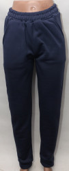 Спортивные штаны женские на флисе  (темно синий) оптом 73561829 03-8