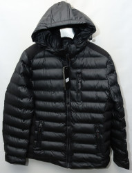 Куртки зимние кожзам мужские FUDIAO (black) оптом 75143092 6817-18