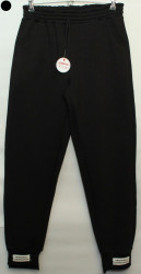Спортивные штаны женские на флисе (черный) оптом 79134206 02-7