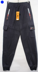 Спортивные штаны мужские на флисе (dark blue) оптом 85763192 A17-14