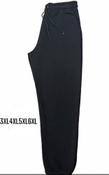 Спортивные штаны мужские БАТАЛ с начесом (black) оптом KHAN 82369405 04-8