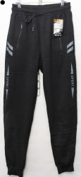Спортивные штаны мужские на флисе (черный) оптом 50279834 WK2205H-3