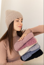 Шапки женские на флисе оптом 08241956 55-9