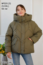 Куртки демисезонные женские SVEADJIN (хаки) оптом 40765938 535-5