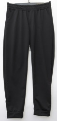 Спортивные штаны женские БАТАЛ (black) оптом 37512860 02-5