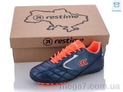 Футбольная обувь, Restime оптом DWB22030-1 navy-r.orange-silver