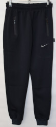 Спортивные штаны подростковые на флисе (black) оптом 83579416 04-15