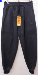 Спортивные штаны мужские на флисе (dark blue) оптом 65074329 A24-28