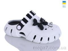 Кроксы, DeMur оптом 6012 білий-чорний