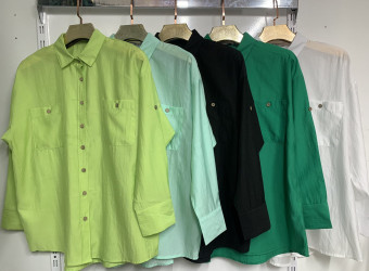 Рубашки женские (темно-зеленый) оптом 37260854 17052410-126