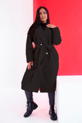 Пальто женские БАТАЛ (черный) оптом 60354127 249-12